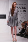 Pokaz Fur Garden — Belarus Fashion Week SS 2012 (ubrania i obraz: rude włosy, pulower szary, spódnica szara)