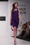 Показ Fur Garden — Belarus Fashion Week SS 2012 (наряды и образы: трикотажное фиолетовое платье мини)