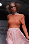 Natasha TSU RAN show — Belarus Fashion Week SS 2012 (looks: coral striped transparent bodysuit)