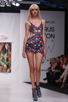 REPTILIA show — Belarus Fashion Week SS 2012 (looks: blond hair, flowerfloral multicolored tunic)