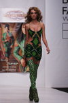 Alina Asievskaya. REPTILIA show — Belarus Fashion Week SS 2012 (looks: green stockings, green tunic)