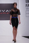 Belarus Fashion Week SS 2012 (ubrania i obraz: bluzka czarna gipiurowa, spódnica z zamkiem błyskawicznym czarna)
