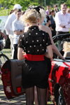 Parade of blondes 2011 (looks: black tights with seam, black polka dot blouse)