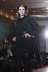 BFC AW 2012/2013 show (looks: black mini dress, black tights, black coat)