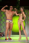 Davids show — Riga Fashion Week SS13 (looks: printed swim trunks, printed swimsuit)