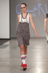 Pokaz Skoerl — Riga Fashion Week SS13 (ubrania i obraz: podkolanówki białe, buty sportowe czerwone)