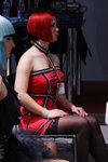Frauenfrisuren — Roza vetrov - HAIR 2012 (Looks: schwarze Halterlose Strümpfe mit Spitzenabschluss, rotes Mini Kleid, buntes Haar)