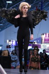 Фантазийный макияж — Роза Ветров - HAIR 2012 (наряды и образы: чёрное боди, чёрные колготки, чёрные туфли, блонд (цвет волос))