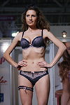 Kleo show — Salon of Lingerie 2012 (outfits: blue bra, blue guipure briefs)
