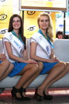 Natalia Brishten and Victoria Shavel. Tibo 2012 (looks: white top, sky blue mini skirt)
