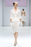 Alena Milanskaya show — Volvo-Fashion Week in Moscow SS13 (looks: silver sandals, white skirt suit)