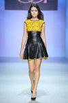 ELEONORA AMOSOVA show — Volvo-Fashion Week in Moscow SS13 (looks: mini black and yellow dress, black pumps)