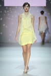 Nastya and Dina Fashion Factor show — Volvo-Fashion Week in Moscow SS13 (looks: yellow dress)