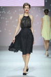 Nastya and Dina Fashion Factor show — Volvo-Fashion Week in Moscow SS13 (looks: black dress, black pumps)