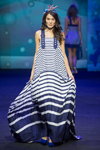 Plume Princess show — Volvo-Fashion Week in Moscow SS13 (looks: striped blue and white dress)