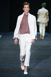 TARAKANOVA show — Volvo-Fashion Week in Moscow SS13 (looks: white men's suit, brown shirt, white dress boot)