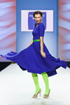 Teplitskaya design show — Volvo-Fashion Week in Moscow SS13 (looks: blue dress, lime tights)