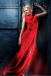 DOMANOFF SS13 lookbook (looks: red maxi dress)