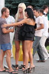 Gomel street fashion. 02/08/2012 (looks: black mikro shorts, black top, pumps, tattoo)