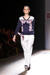 BOSCO show — Aurora Fashion Week Russia SS14 (looks: white trousers, blue jumper)