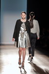 Показ Ksenia Schnaider — Aurora Fashion Week Russia SS14 (наряди й образи: чорні босоніжки, срібна сукня, чорний жакет)