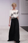 DAVIDOVA show — Belarus Fashion Week by Marko SS2014 (looks: white printed top, black maxi skirt)
