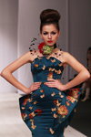 Denis Durand show — Belarus Fashion Week by Marko SS2014 (looks: flowerfloralaquamarineevening dress)