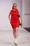 Pokaz Sheldon/Bureau №8 — Belarus Fashion Week by Marko SS2014 (ubrania i obraz: sukienka czerwona, skarpetki białe, blond (kolor włosów))