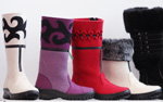 Новая коллекция лидской обуви (наряды и образы: белые валенки, красные валенки, лиловые валенки)