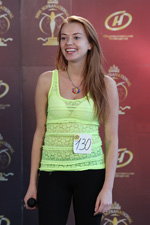 Tatsiana Bankovskaya. Casting — Miss Supranational Belarus 2013. Part 2 (looks: lime neon guipure top)