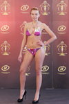 Tatsiana Bankovskaya. Swimsuits casting — Miss Supranational Belarus 2013. Part 4 (looks: printed swimsuit, red hair)