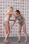 Casting — Miss Minsk 2013 (looks: striped blue and white swimsuit with ties, turquoise swimsuit; person: Maria Smargun)