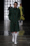 Asger Juel Larsen show — Copenhagen Fashion Week SS14 (looks: green checkered coat, white knee-highs)
