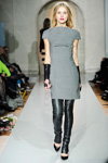 Est. 1995 Benedikte Utzon Wardrobe show — Copenhagen Fashion Week AW13/14 (looks: grey dress, black pumps, black leather leg warmers)