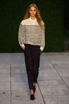 Bruuns Bazaar show — Copenhagen Fashion Week SS14 (looks: striped black and white blouse, black trousers, black pumps)