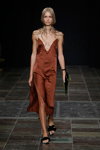 Freya Dalsjø show — Copenhagen Fashion Week SS14 (looks: brown neckline dress with slit)
