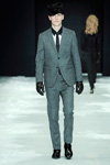 Sand show — Copenhagen Fashion Week AW13/14 (looks: black gloves, black pumps, grey men's suit)
