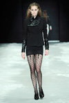 Sand show — Copenhagen Fashion Week AW13/14 (looks: black blazer, black pumps, black polka dot stockings)