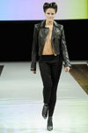Pokaz Sofifi — Copenhagen Fashion Week AW13/14 (ubrania i obraz: skórzana kurtka biker czarna, spodnie czarne)