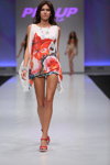 Intima Signature Show show — CPM SS14 (looks: white flowerfloral tunic, red sandals)