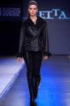 KETTA show — DnN SPbFW ss14 (looks: black leather biker jacket, black trousers, black boots)