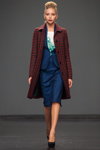 MONTON show — DnN SPbFW ss14 (looks: black pumps, white printed top, burgundy with houndstooth print coat, blue skirt suit)