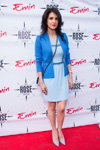 Olivia Culpo. "Amor" (looks: sky blue dress, blue blazer, sky blue pumps)