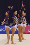 Maryia Katsiak, Aliaksandra Narkevich, Hanna Dudzenkova, Maryna Hancharova, Krystsina Kastsevich. Ejercicio en grupo. Bielorrusia — Copa del Mundo de 2013
