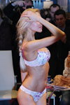 Dimanche lingerie show — Lingerie-Expo 2013 (looks: white flowerfloral bra, white flowerfloral briefs, blond hair, braid)