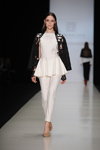 Borodulin`s show — MBFWRussia FW13/14 (looks: white top with basque, white trousers, black perforated blazer)