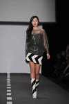 Dasha Gauser show — MBFWRussia FW13/14 (looks: striped black and white leg warmers)