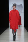 HakaMa show — MBFWRussia FW13/14 (looks: grey knit cap, grey checkered tights, red coat)