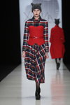 HakaMa show — MBFWRussia FW13/14 (looks: grey knit cap, red belt, black tights, checkered multicolored dress)