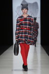 HakaMa show — MBFWRussia FW13/14 (looks: grey knit cap, red trousers, red belt, checkered multicolored dress)